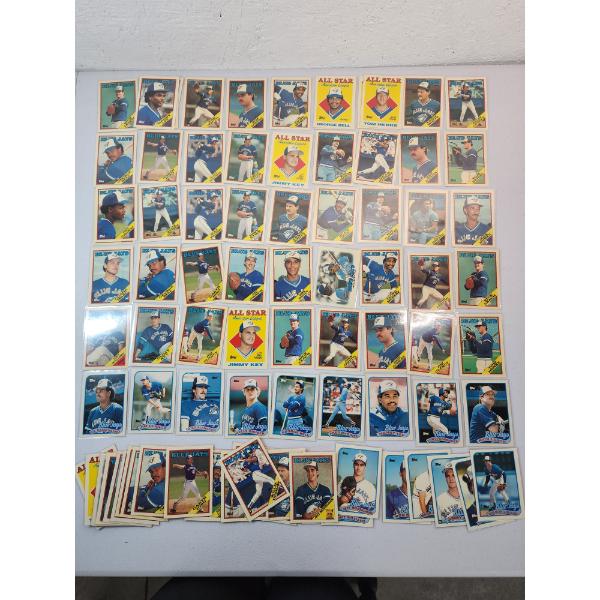 Large Lot of Near Mint 1980's Blue Jays Topps Tiffany Baseball Trading Cards - All in Card Sleeves
