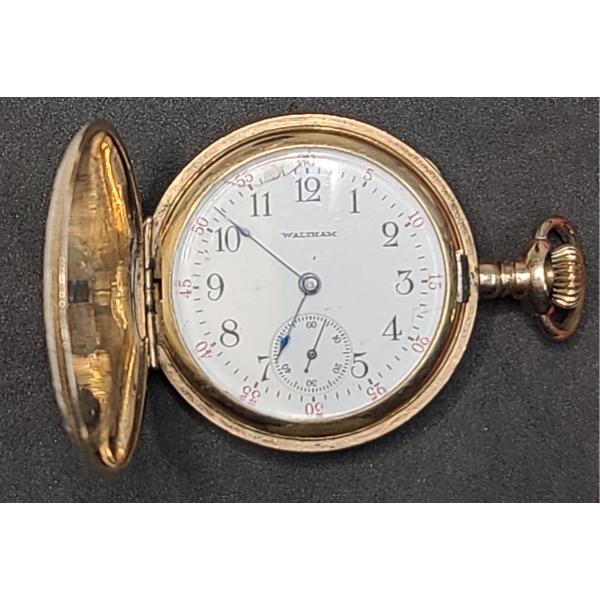 Vintage Waltham Hunter Case Gold Filled Pocket Watch - Weight: 39.2g - Condition Unknown 