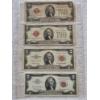 Image 1 : Four Red-Seal Two Dollar Treasury Notes in Protective Binder Sleeve - AFV $8