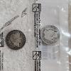 Image 1 : Two Vintage United States Silver Barber Dimes 1913/1916 With Plastic Sleeves