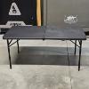 Image 1 : Mainstays 4' Long, 21" Tall, Fold-In-Half Adjustable Black Plastic Folding Utility Table Model NT519