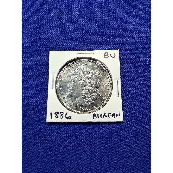 1886 Morgan Silver Dollar - Brilliant Uncirculated, Excellent Coin!