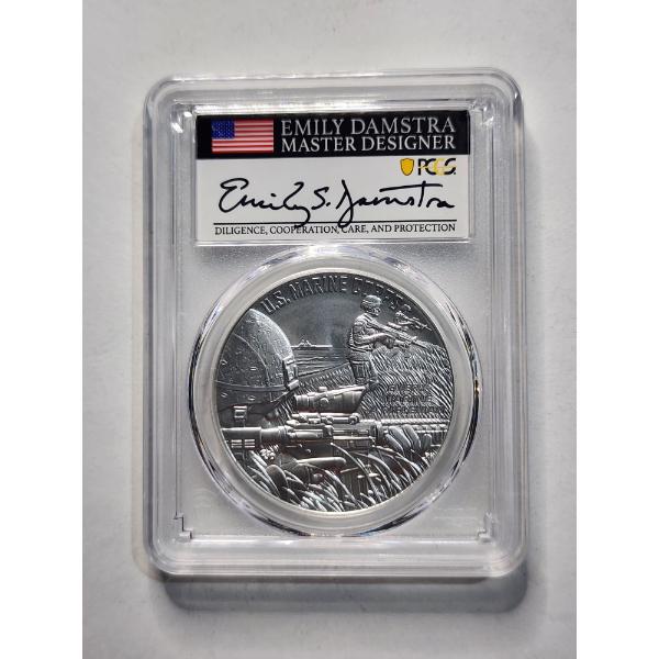 PCGS MS70 GRADED 2023 U.S. Marine Corps Matte 1 Oz Silver ~ First Day of Issue~ Mint Designer Series