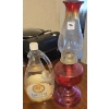 Image 1 : Red Oil Lamp with Bottle of Lamp Oil