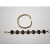 Image 2 : Two Gold-Filled Bracelets: One Detailed Bangle and One With Onyx-Like Stones TW: 27.9g