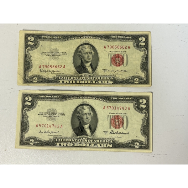 2 $2 Bills - Jefferson