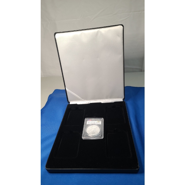 2023-W PCGS SP70 Burnished First Day Of Issue 1 oz .999 Fine Silver American Eagle - Signed