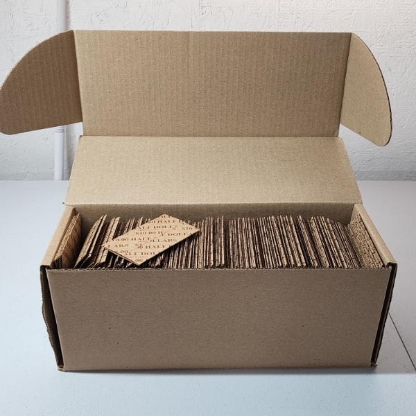 Box of Approx. 500 $10.00 Halves Tublar Flat Coin Wrappers