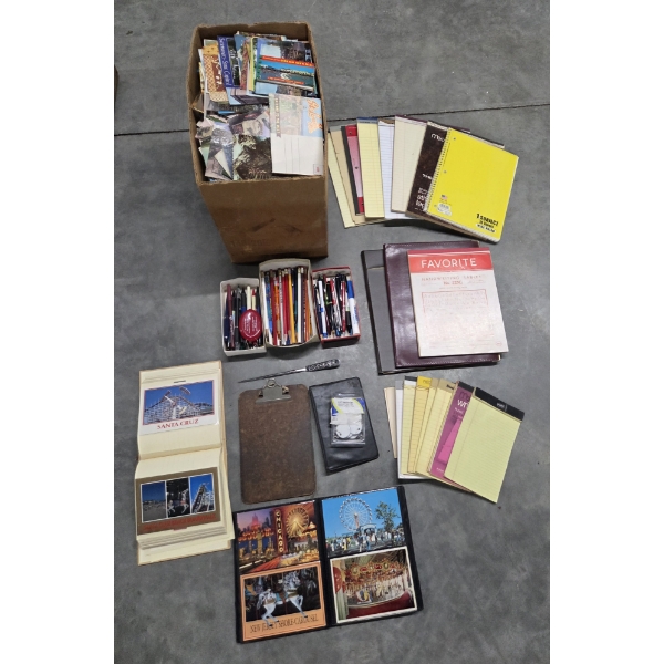 Huge Collection Of Unused Postcards From Around The World, Pencils, Pens, Letter Opener & More