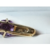 Image 4 : 14K Gold Pendant with Diamonds and Large Amethyst-Colored Stone Total Weight 2.9g
