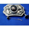 Image 3 : Silver-Tone and Onyx Belt Buckle, Cufflinks, and Tie Tack