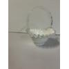 Image 2 : Fenton Glass Dish - Beautiful White Glass Dish - Curled edges with handle 