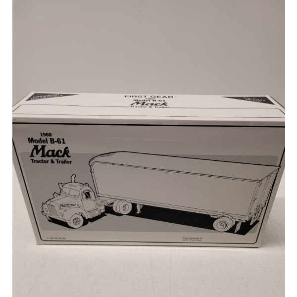 First Gear 1960 Model B-61 Mack Tracter & Trailer - Die-Cast Metal