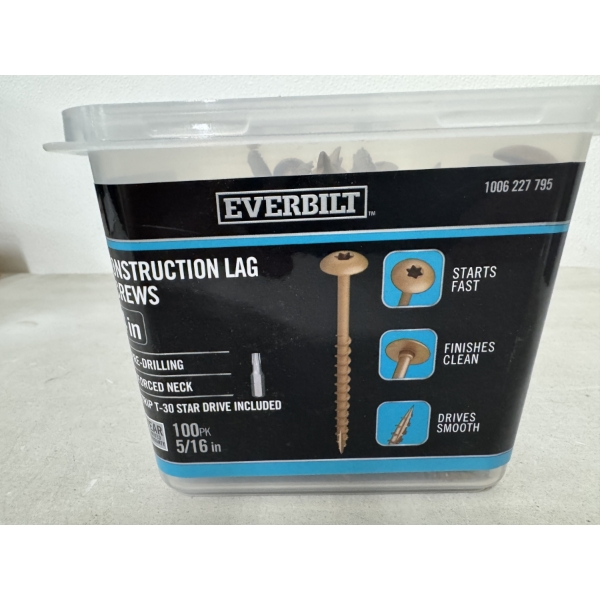 100 Construction Lag Screws 4 Inches Long - Brand New In Case 