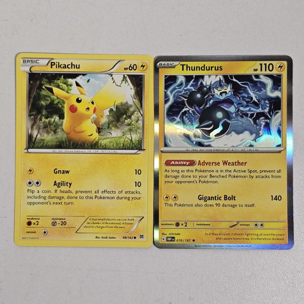 Pokémon TCG - Pikachu 48/162 and Thundurus 070/197 Holo Rare