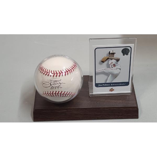 Jim Palmer Baltimore Orioles Autographed Rawlings Baseball & 2001 Fleer Skybox Baseball Card