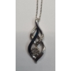 Image 3 : Sterling Silver & Diamond Accent Infinity Pendant 18" Necklace - Weight: 4.3g