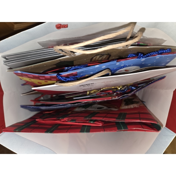 Fabulous Group Of High End Gift Bags & Tags With Paper Keeper Full Of Rolls Of Wrapping Paper