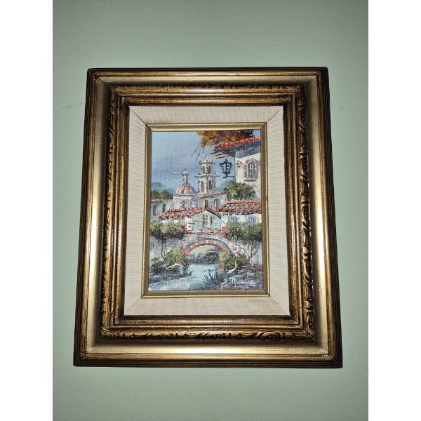 PICKUP IN NORTHFIELD - Pair Of Signed Small Original Oils On Canvas 11 x 13 Overall - Image Is 5 x 7