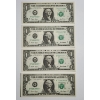 Image 1 : Four Consecutive Serial Number Uncirculated 2001 United States $1 Federal Reserve Notes 