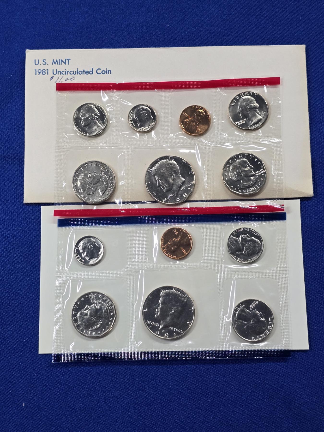 1981 Coin Set 1981- United States Mint Uncirculated Coin Set - 13 Uncirculated Coins ...