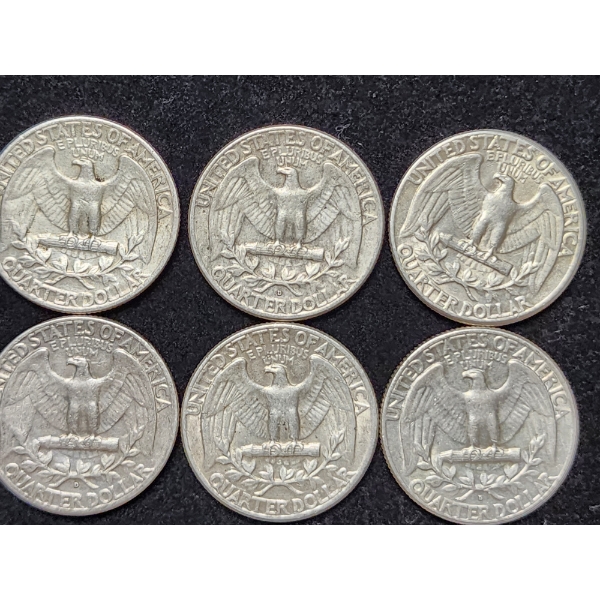 $2 Face Value of Assorted Washington Head 90% Silver Quarters 