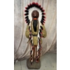 Image 3 : Superb, Rare Native American Chief Statue - Large, Approx 52in Tall  