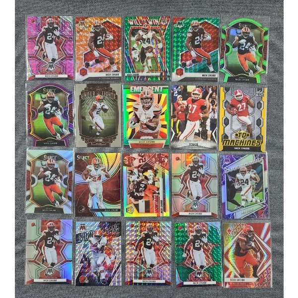 20 Assorted Parallel Nick Chub Panini Football Trading Cards - Asstd Colors & Teams!