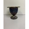 Image 1 : Blue Carnival Glass Dish - Multicolored Tint