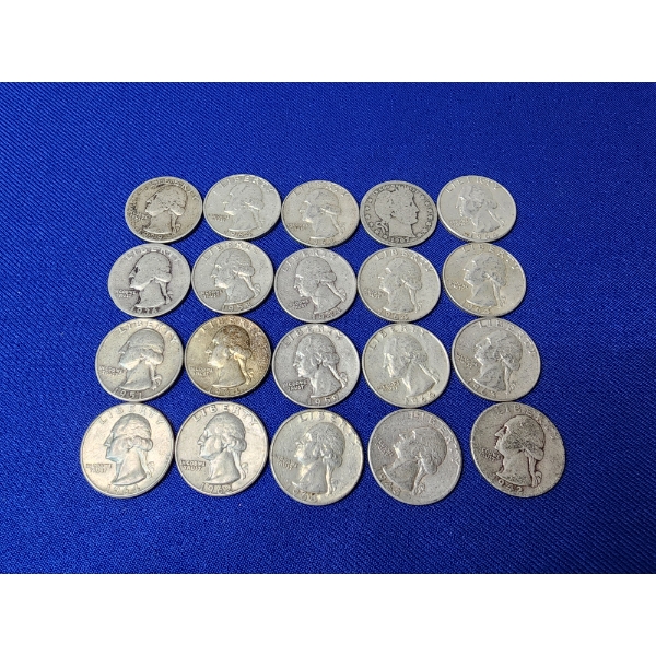 Lot of Assorted Years Silver Quarters FV: $5.00