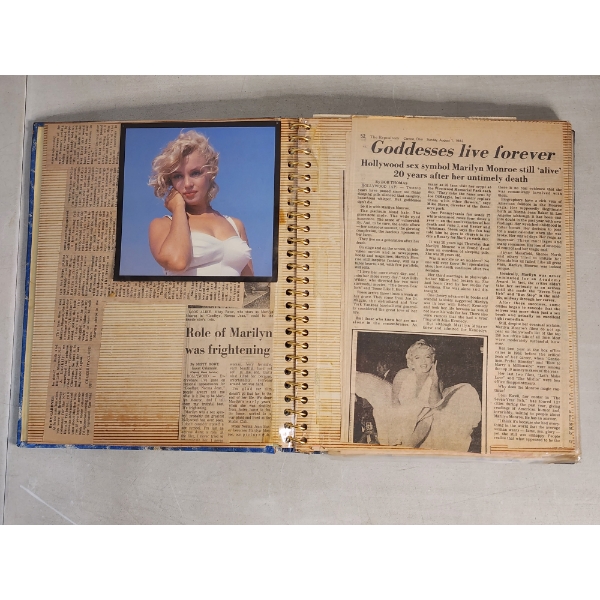 Photo Album Full of Marilyn Monroe Newspaper Clippings, Photo's & Articles - Great For Collectors!