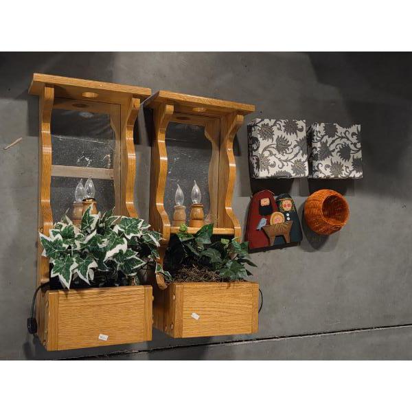 Solid Wood Wall Hanging Lighted Decor 8.5''x23'' 