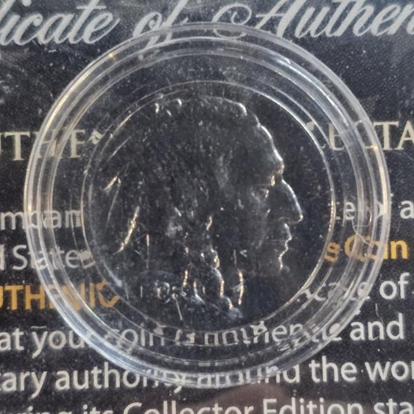 Black Ruthenium American Buffalo (Indian Head) Coin with CoA