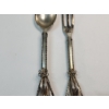 Image 3 : Antique Silver Filigree Fork and Spoon Set - Marked "800" - 80% Silver TW: 53.2g