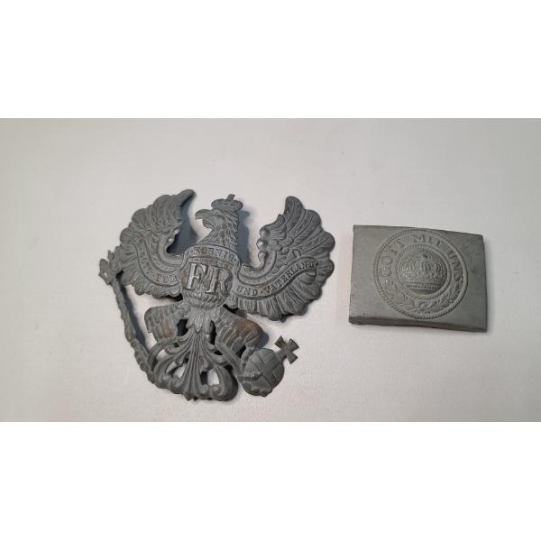 German World War l Military Helmet Badge & Belt Buckle
