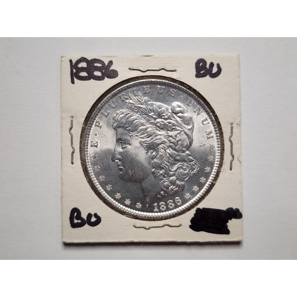 STUNNING Brilliant Uncirculated 1886 United States Morgan Silver Dollar