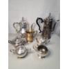 Image 1 : Collection Of Assorted Silverplated & Brass Serveware - Total Weight: 7.6 LBS