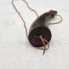 Image 4 : Vintage Black Powder Horn with Wooden Plug & Carry Cord – Approx. 4.5"