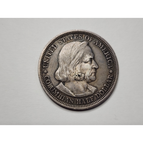 Nice United States 1893 Chicago World's Columbian Exposition Silver Half Dollar With Little Wear!