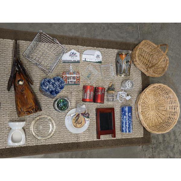 Home Decor Items Including, Solid Wood Bird House, Flameless Candles, Ashtrays, Baskets & More!