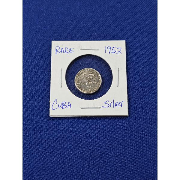 *RARE* 1952 Cuba 10 Centavos Silver Coin - Beautiful Coin