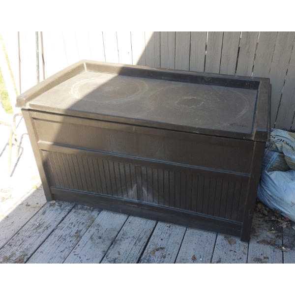 40 Inch Hinged Lid Molded Outdoor Storage Bin -  40 x 22 - See PIcs