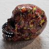 Image 3 : "Dante's Inferno Burning Hell Fire" Skull Figurine (4.5 Inches Tall)