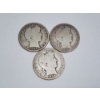 Image 1 : Three U.S. Barber Half Dollars: 1907, 1900, 1899-S - 90% Silver - FV: $1.50