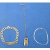 Image 1 : Sterling Silver Bracelets & Watch Fob - Weight: 40g
