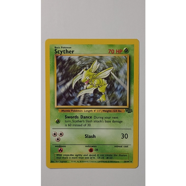 1999 Scyther #26/64 (Non-Holo) Rare Pokemon Trading Card From The Jungle Set - Near Mint Condition