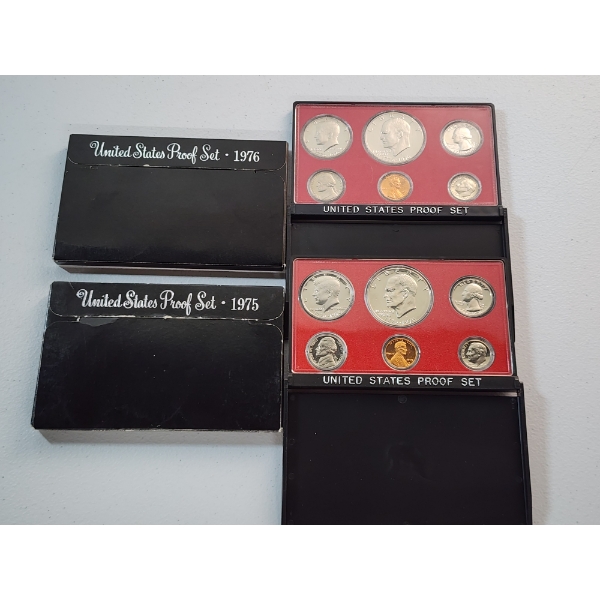 1975 and 1976 United States Mint Proof Sets In Original Packaging