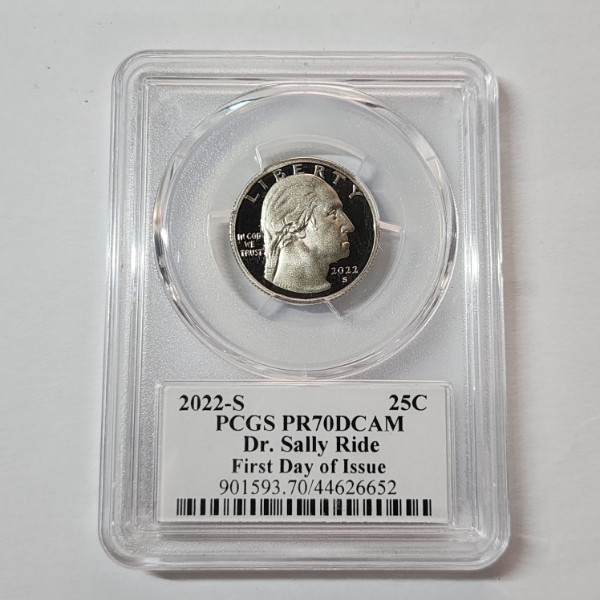 PCGS PR70DCAM U.S. 2022-S Dr. Sally Ride Quarter FDOI Signed by Stephanie Sabin