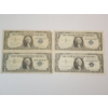Image 1 : Four U.S. $1 Blue Seal Silver Certificates Series: 1957, 1957-A, 1957-B, 1957-B