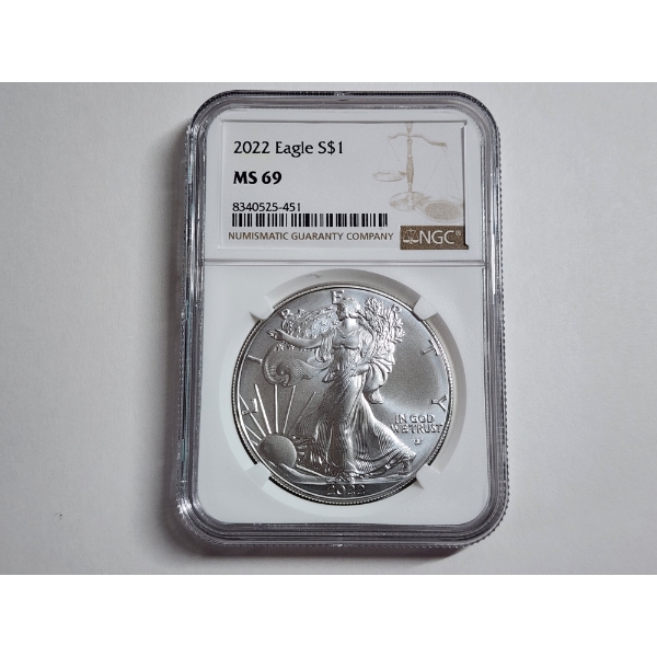 2022 Silver American Eagle 1 oz .999 Fine Silver NGC MS 69